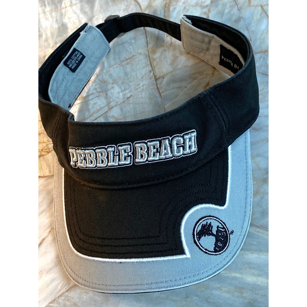 Pebble Beach Classic Golf Visor Black Grey Embroidered Adjustable Cotton Hat